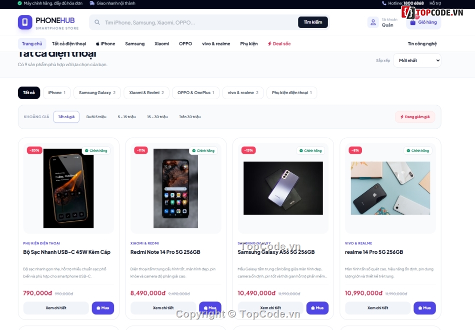 Web điện thoại,bán,điện thoại